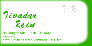 tivadar rein business card